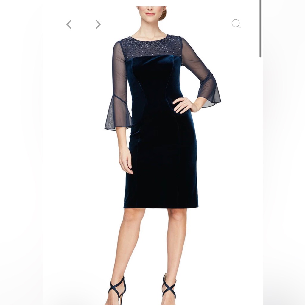 Nwt Alex Evenings Velvet Cocktail Dress !